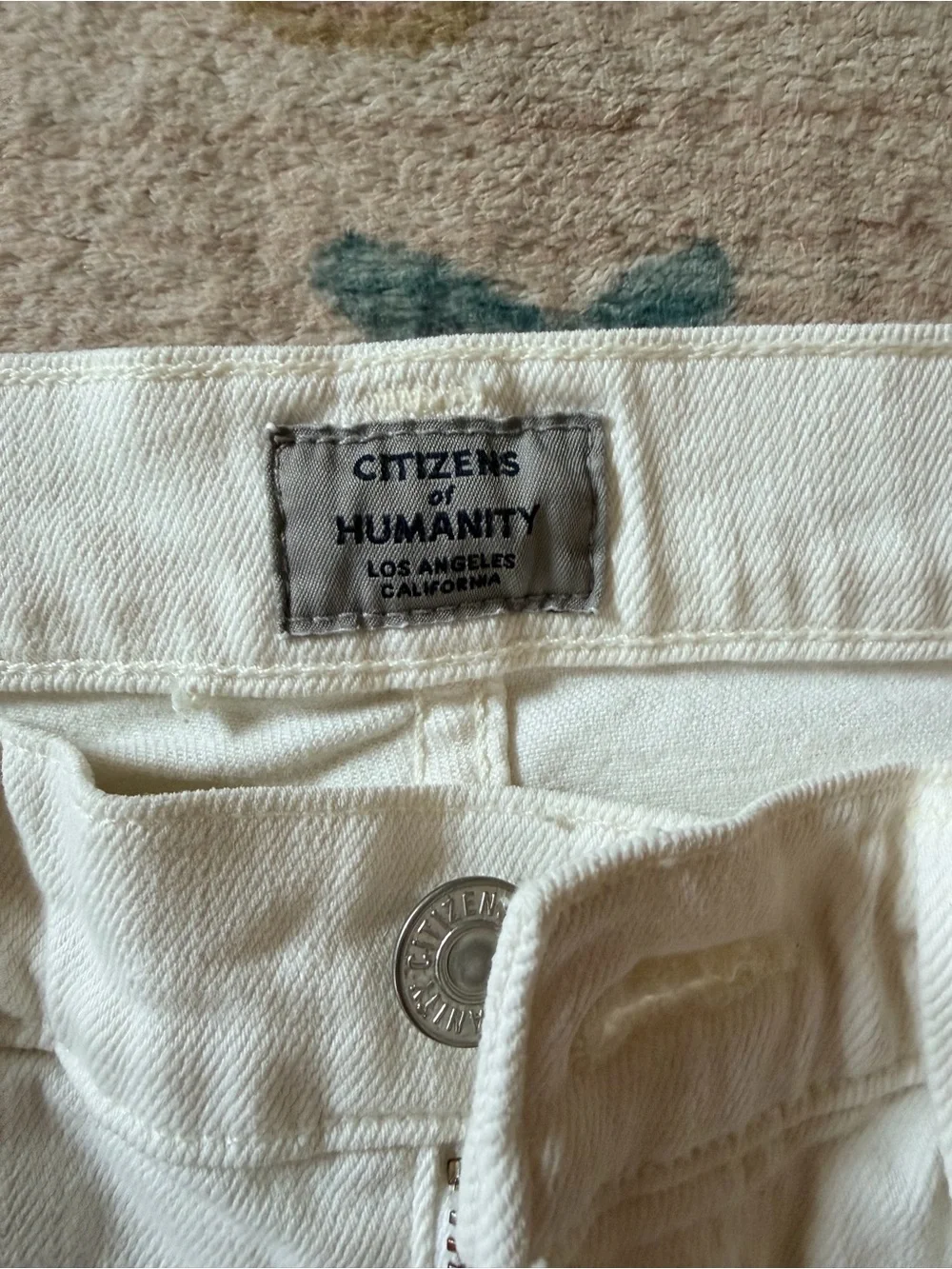 Citizens Of Humanity Off-White Distressed Skinny Jeans